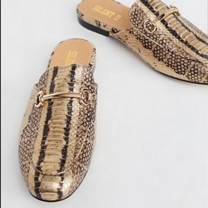 Free People Snakeskin Mules